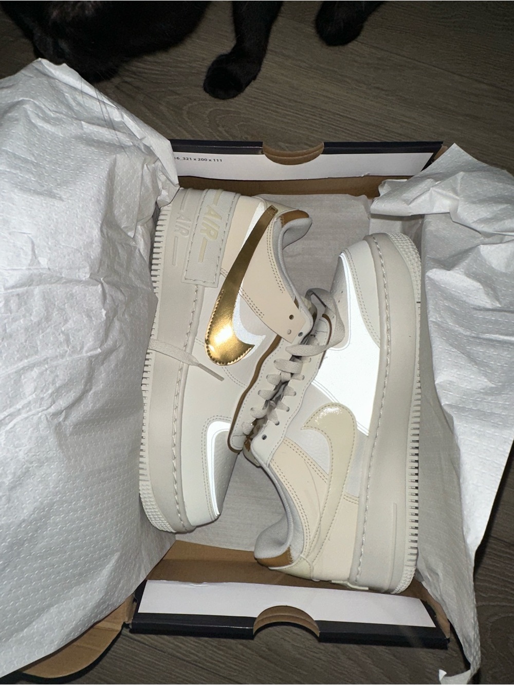 Nike Air Force 1 Low — White, Cream & Metallic Gold